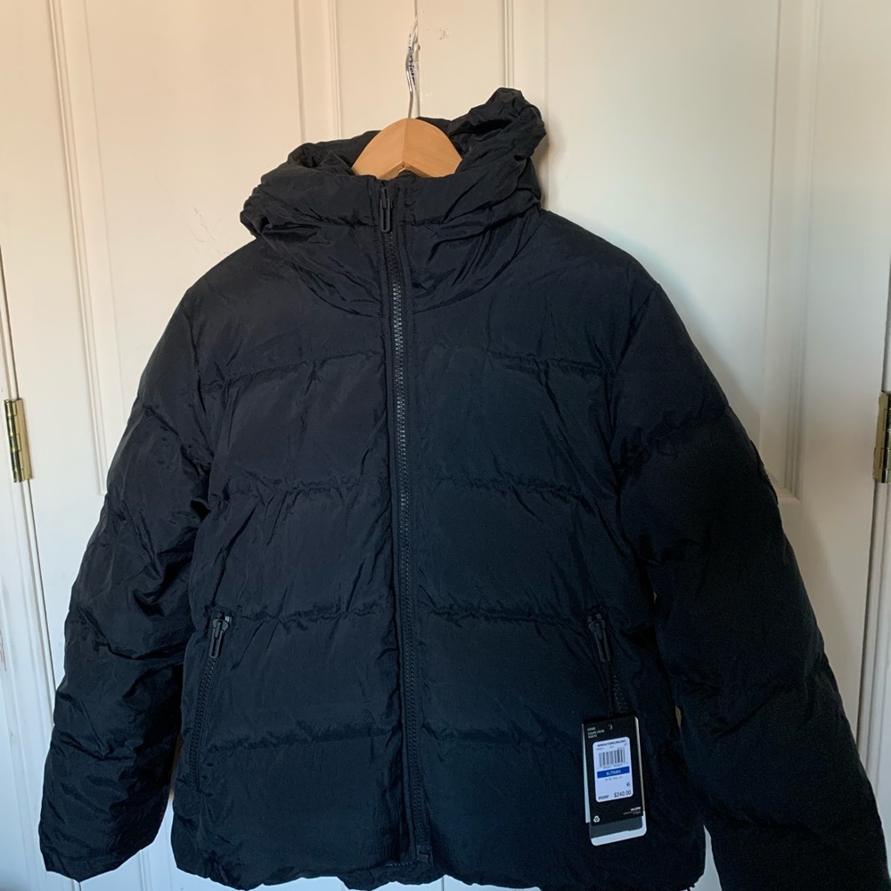 NWT Under Armour Women Water Repellent Down Puffer Jacket Coat black size XL